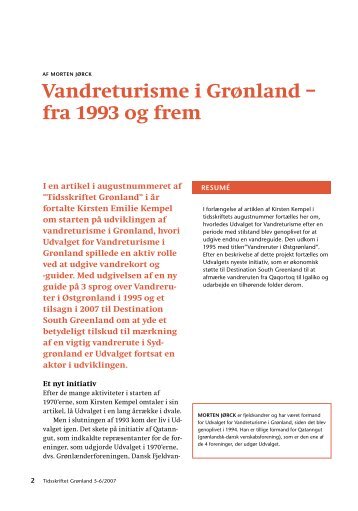 Vandreturisme i Grønland – fra 1993 og frem - Qatanngut