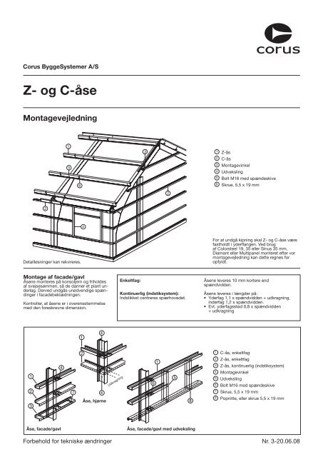 Montagevejledning Z- og C-åse