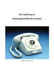 Kort vejledning for Telefonapparat F68 (alle varianter)