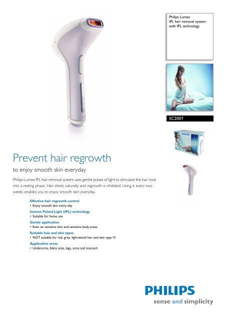 SC2001/00 Philips IPL hair removal system with IPL technology