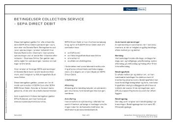 betingelser for SEPA Direct Debit - Danske Bank