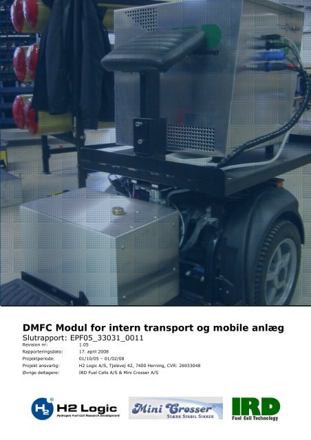 DMFC modul for intern transport og mobile anlæg