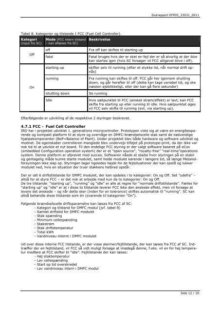 DMFC modul for intern transport og mobile anlæg