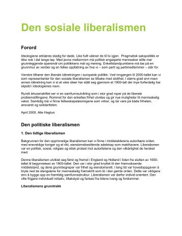 Den sosiale liberalismen (pdf) - Venstre