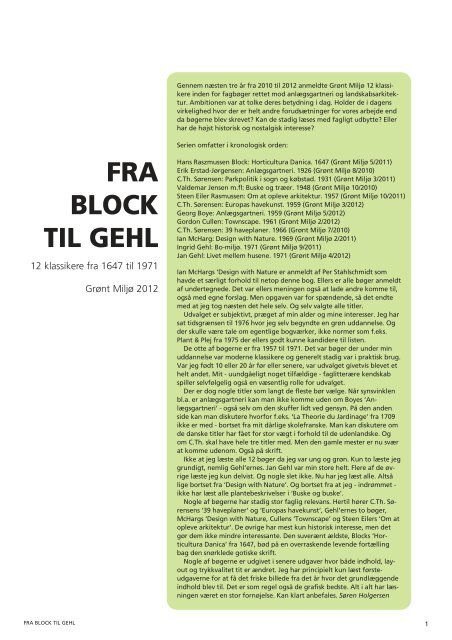 FRA BLOCK TIL GEHL - Grønt Miljø