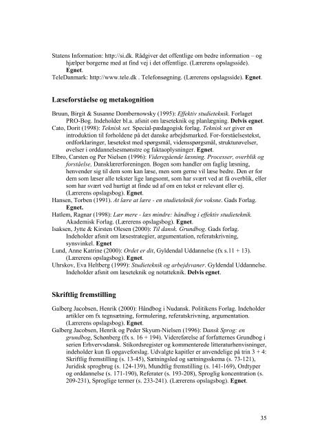 Skriftlige undervisningsmaterialer til FVU-læsning - Uni-C