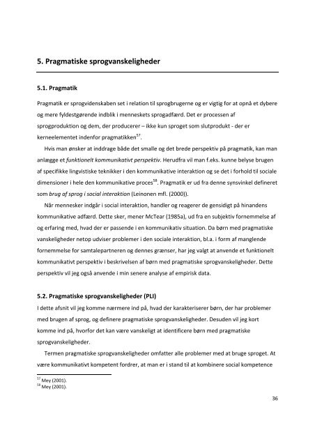Pragmatiske sprogvanskeligheder (PLI) - et single ... - Tonsgaard.net