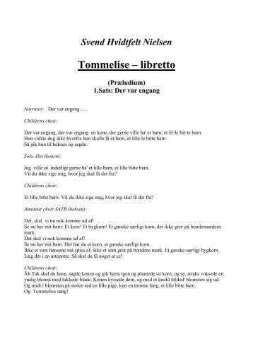 Tommelise – libretto - Svend Hvidtfelt Nielsen