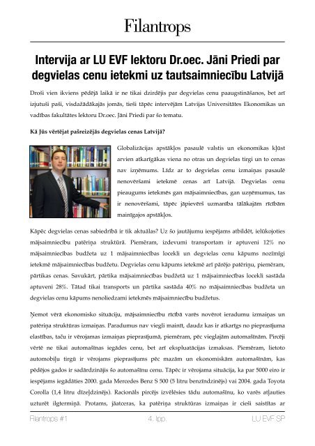 Filantrops - EVF - Latvijas Universitāte