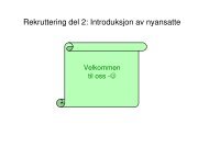 Rekruttering del 2: Introduksjon av nyansatte