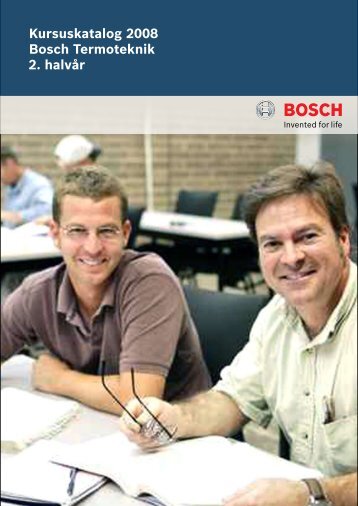 Kursuskatalog 2008 Bosch Termoteknik 2. halvår - Buderus