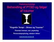 Psykotraumatologi Behandling af PTSD og følger af traumer