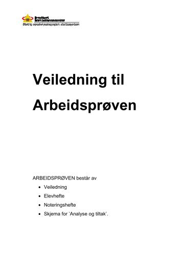 Veiledning til Arbeidsprøven - Statped