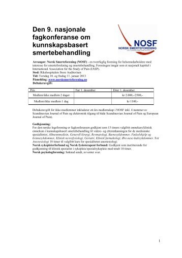 NOSF_program_2013_hjemmeside 3 versjon - Norsk smerteforening