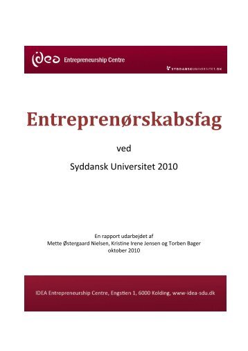 Entreprenørskabsfag ved Syddansk Universitet 2010 - Idea