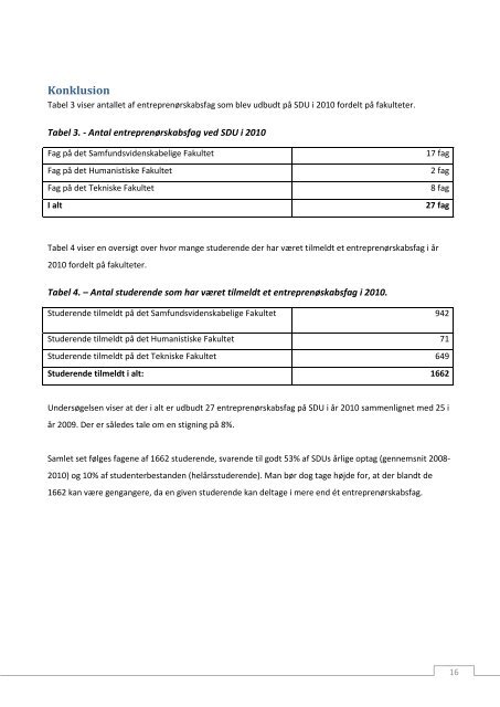 Entreprenørskabsfag ved Syddansk Universitet 2010 - Idea