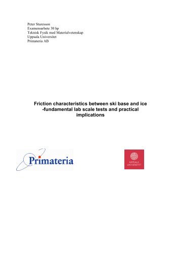 Friction characteristics between ski base and ice ... - Primateria Sport