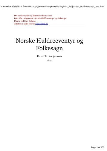 Norske Huldreeventyr og Folkesagn. Utgave ved ... - Bokselskap.no