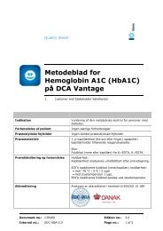 Metodeblad for Hemoglobin A1C (HbA1C) på DCA Vantage