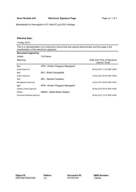 Metodeblad for Hemoglobin A1C (HbA1C) på DCA Vantage