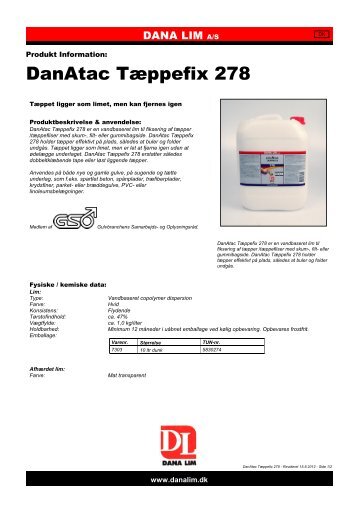 DanAtac Tæppefix 278 - Dana Lim A/S