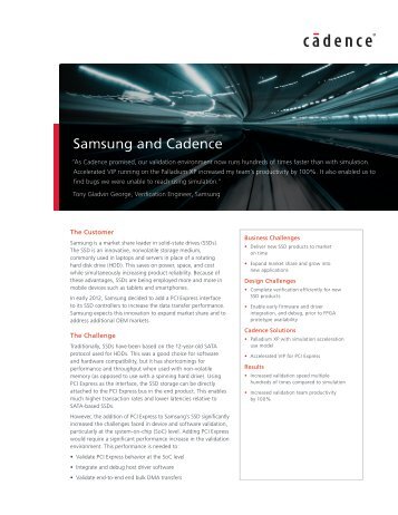 Samsung and Cadence - Cadence Design Systems
