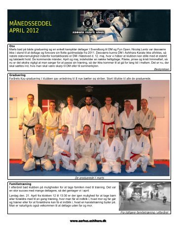 MÅNEDSSEDDEL APRIL 2012 - Ashihara karate - Århus