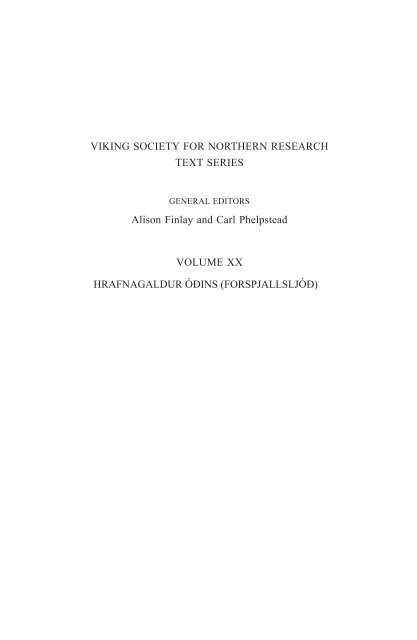 Hrafnagaldur Óðins - Viking Society Web Publications