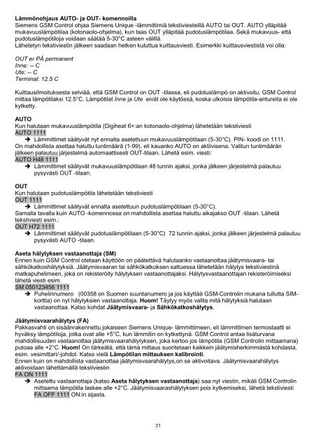 Teksti viestin jälkeen kytkennät