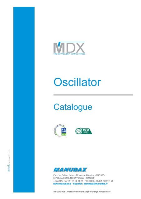 Crystal and Oscillator - Manudax