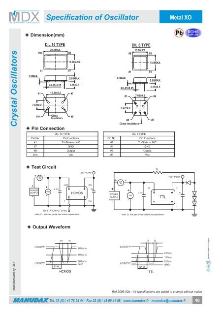 Crystal and Oscillator - Manudax