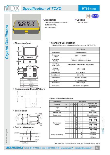 Crystal and Oscillator - Manudax