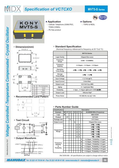 Crystal and Oscillator - Manudax