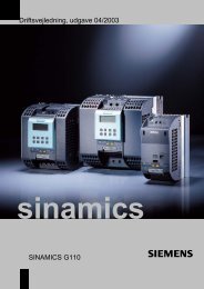 Driftsvejledning, udgave 04/2003 SINAMICS G110 - Siemens AS