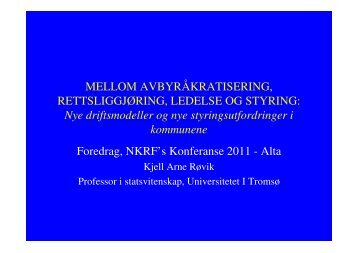 nye styringsutfordringer - NKRF