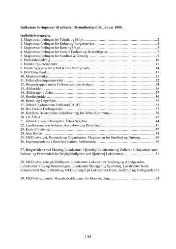 1/68 Indkomne høringssvar til udkastet til sundhedspolitik, januar ...
