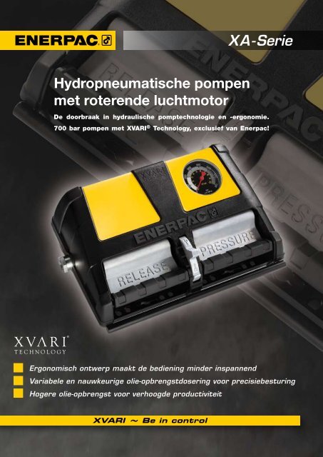 XA-Serie Hydropneumatische pompen met roterende ... - Enerpac