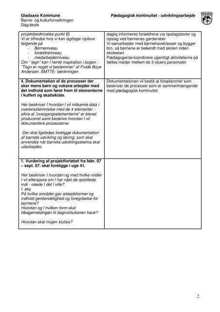 Institutionernes konkrete projektplanlægning ... - Buddinge Skole