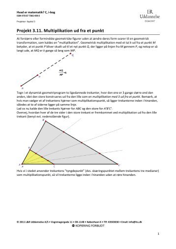 Projekt 3.11. Multiplikation ud fra et punkt - Gymportalen