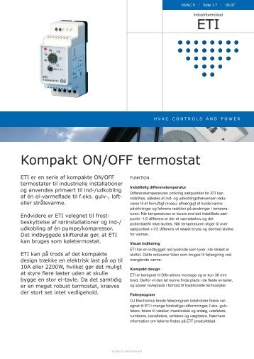 Kompakt ON/OFF termostat - OJ Electronics