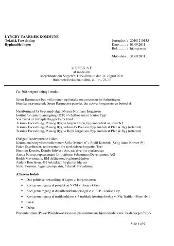 Side 1 af 9 LYNGBY-TAARBÆK KOMMUNE Teknisk Forvaltning ...
