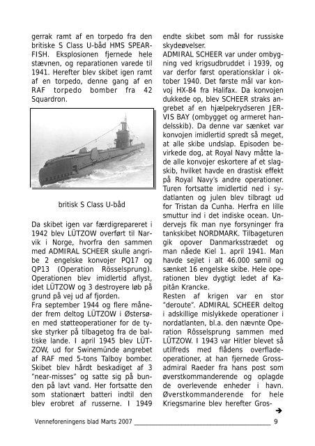 Blad nr. 1 marts 2007 - Fregatten PEDER SKRAMs venner