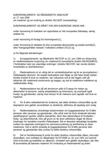 Maskindirektivet 2006/42/EF