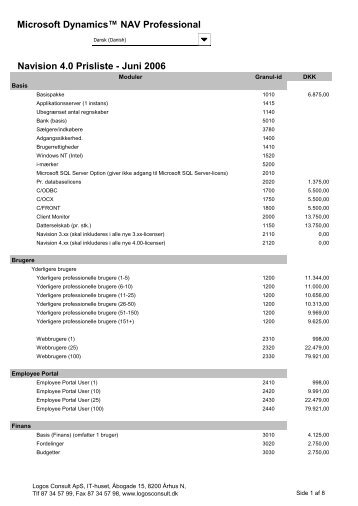 Navision 4.0 Prisliste - Juni 2006 Microsoft Dynamics™ NAV ...