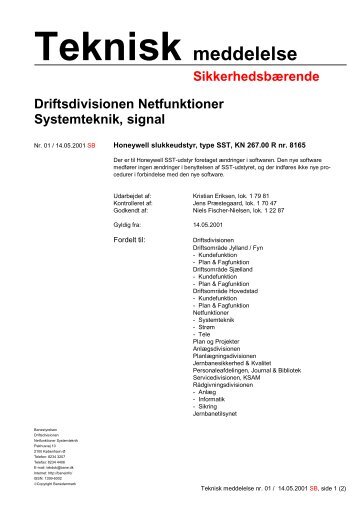 Teknisk meddelelse - Banedanmark