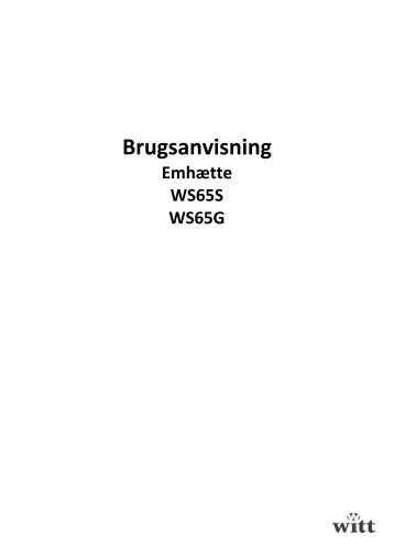 Se brugervejledning - Witt
