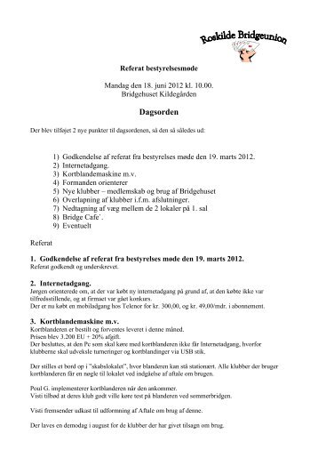 Referat - Danmarks Bridgeforbund