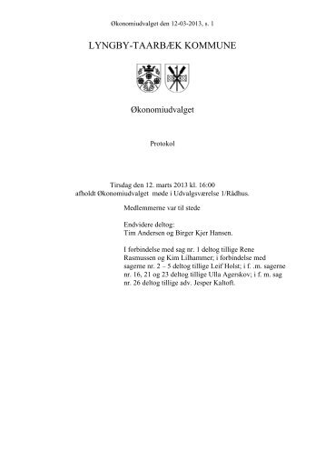 Økonomiudvalget 12-03-2013 - Protokol og bilag - Lyngby Taarbæk ...