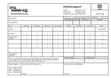 V01258 Trabeco Arbeitsrapp - Trabeco AG