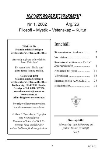 Innehåll - Rosenkors-Ordenen AMORC